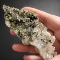 Green Tourmaline in Quartz Clusters