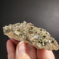 Green Tourmaline in Quartz Clusters