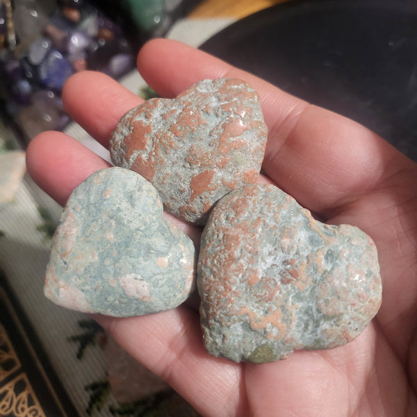 Imperfect Unakite Hearts