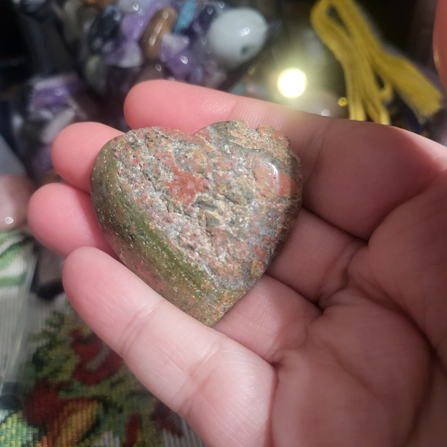 Imperfect Unakite Hearts