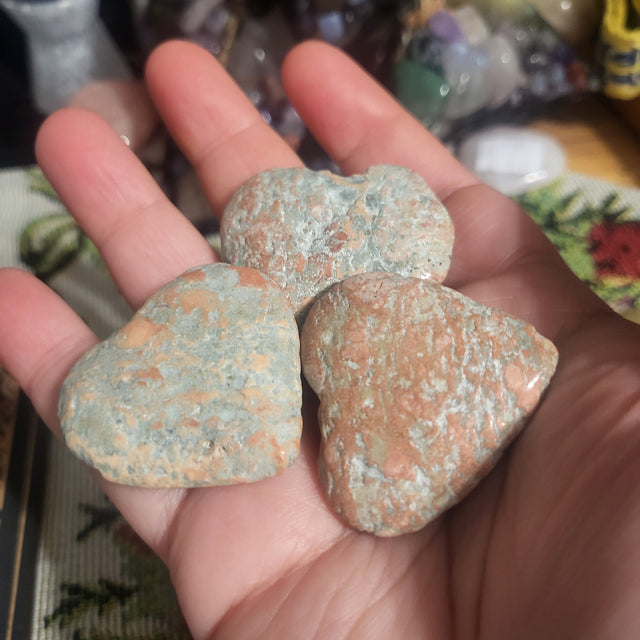 Imperfect Unakite Hearts