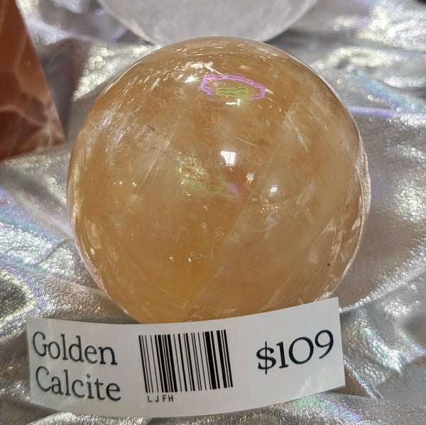 Golden Calcite Sphere