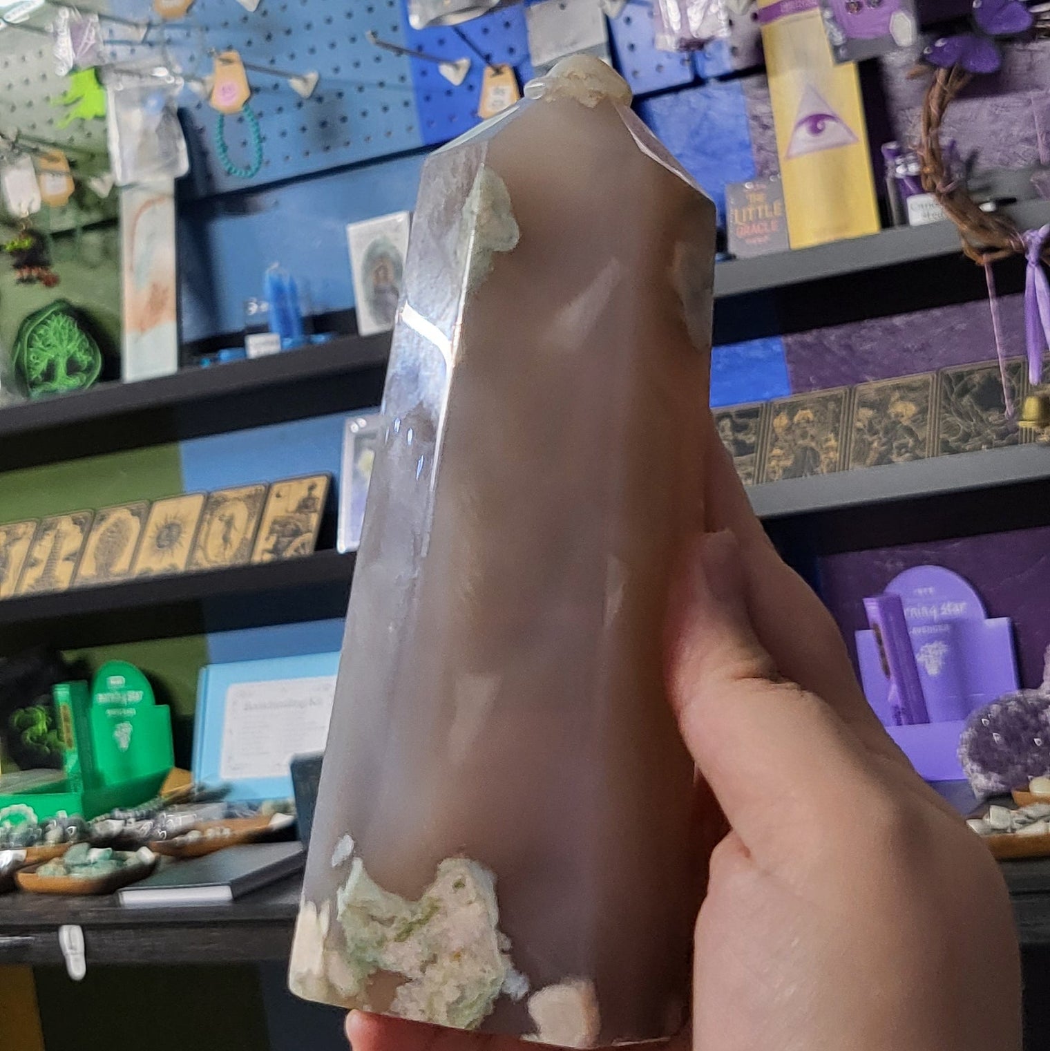 Flower Agate Druzy Tower