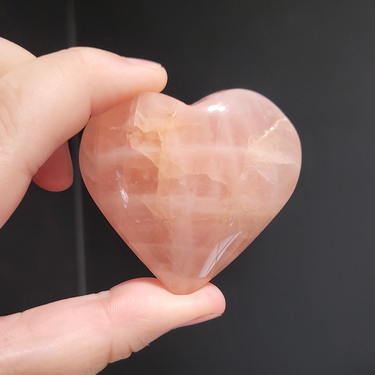 Deep Pink Rose Quartz Hearts