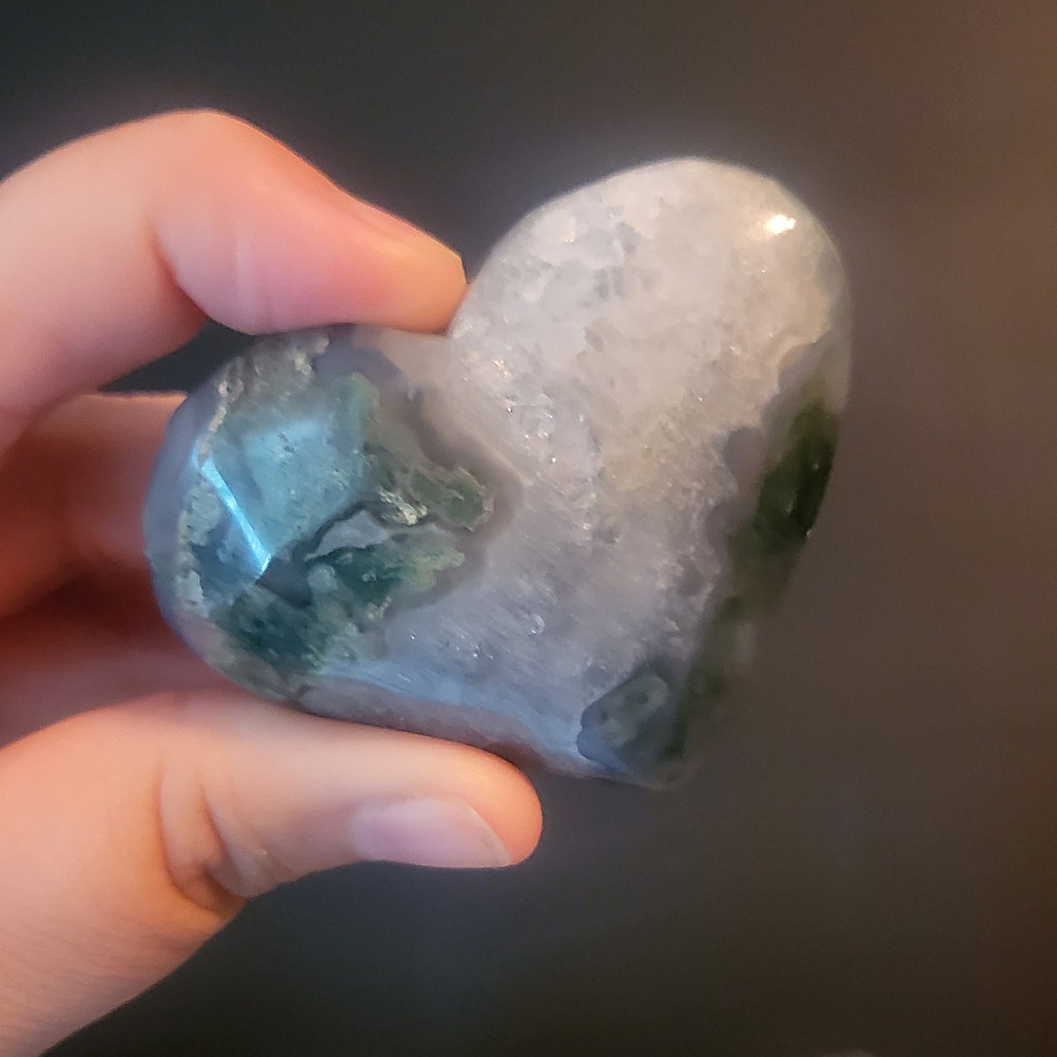 Moss Agate Heart