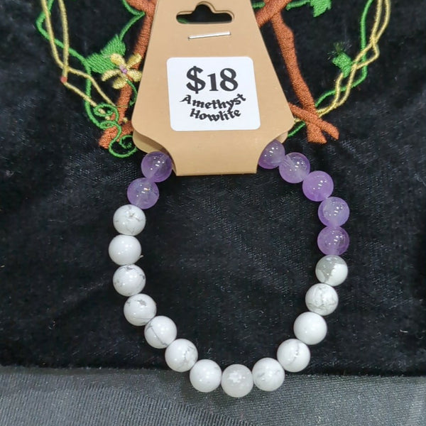 Amethyst and Howlite Bracelet