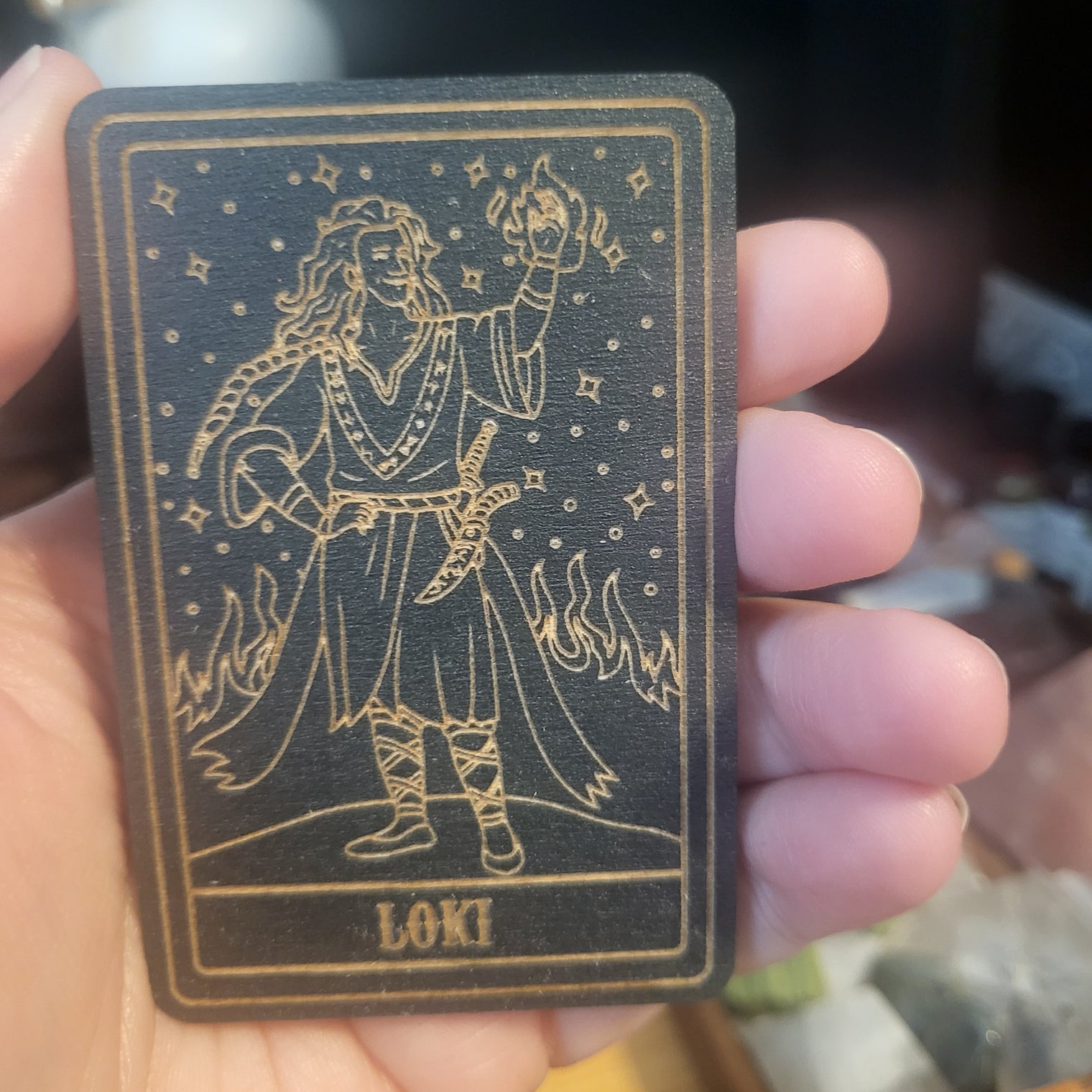 Wooden Deity Card Magnets