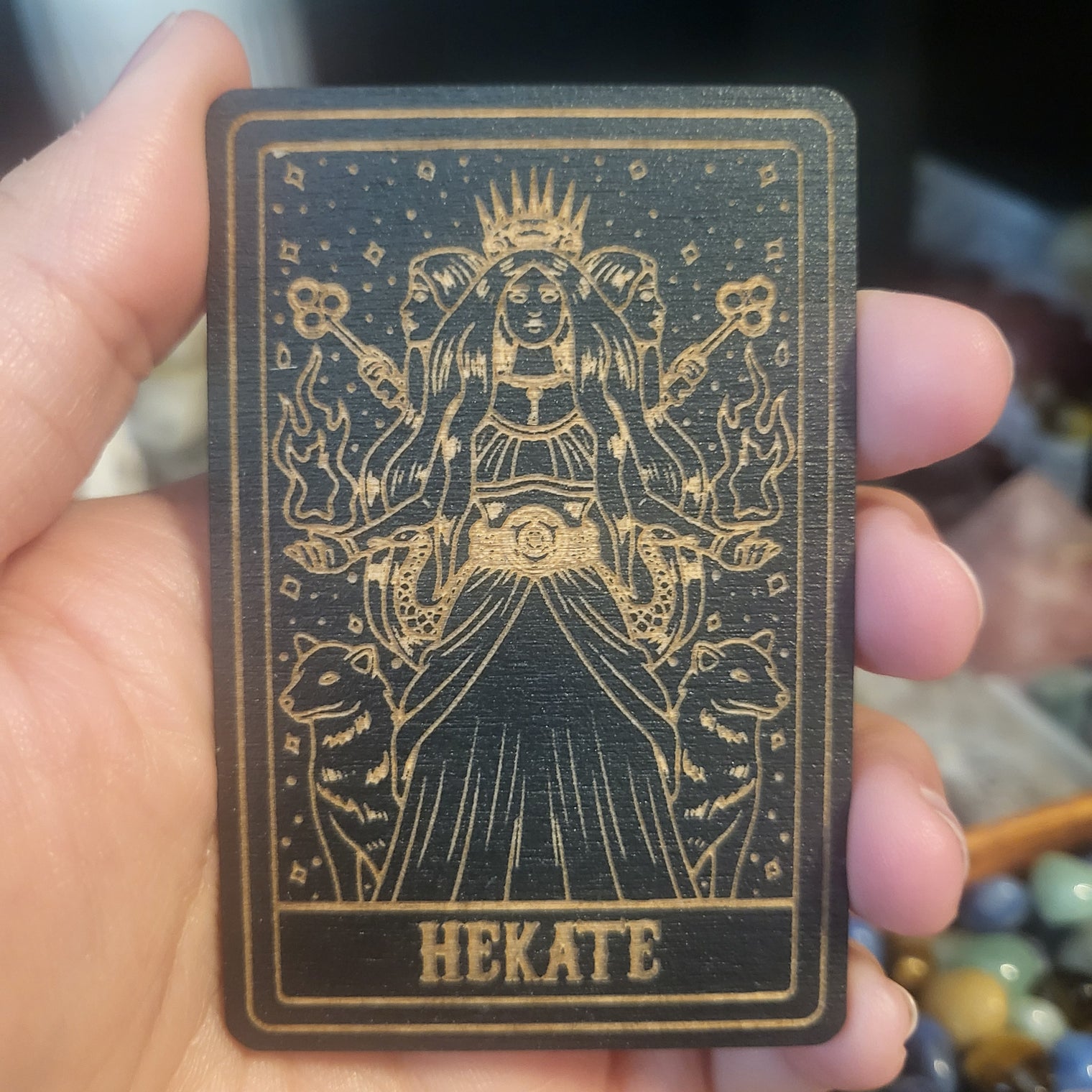 Wooden Deity Card Magnets