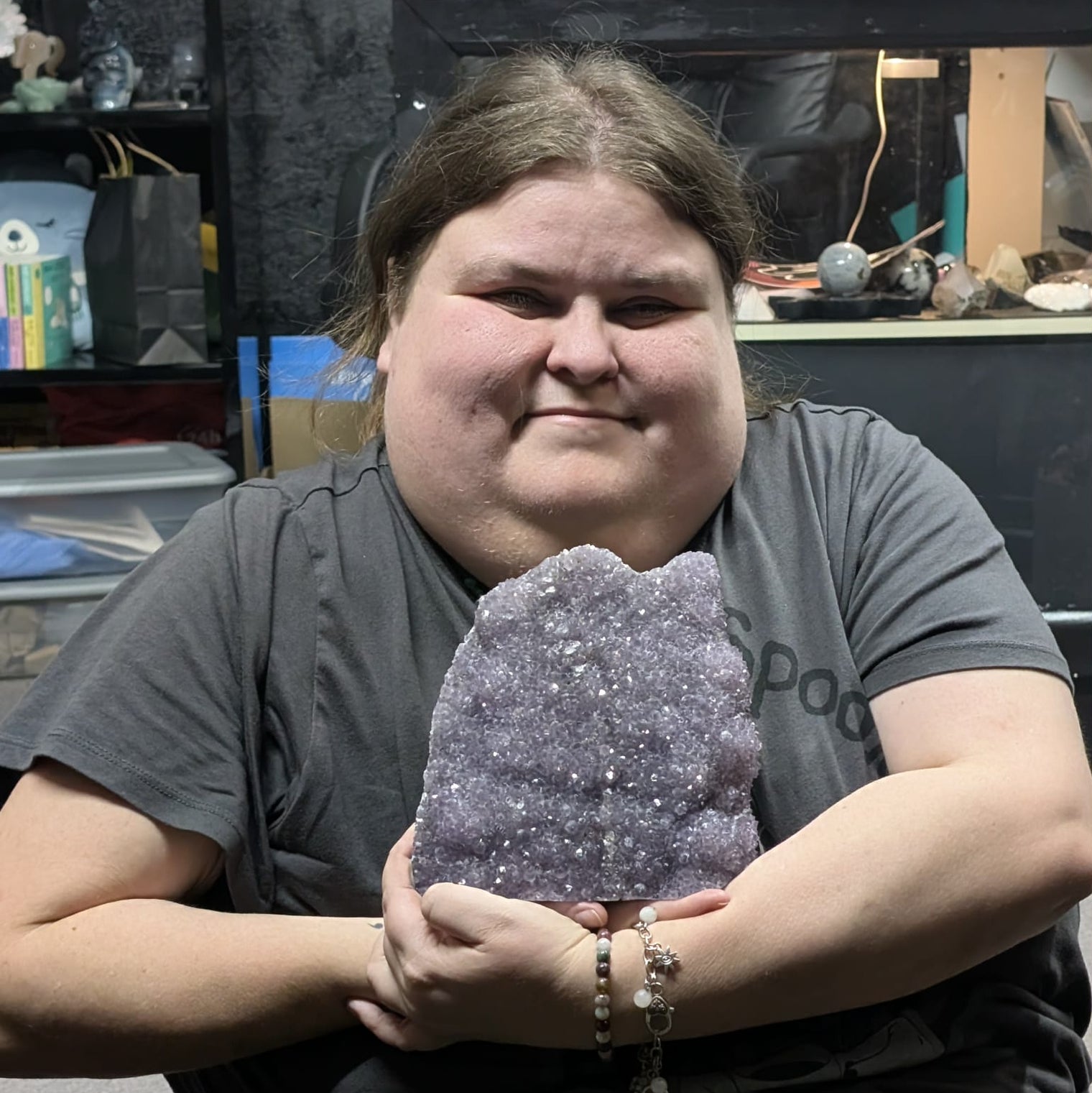 Standing Amethyst Druzy Showpiece