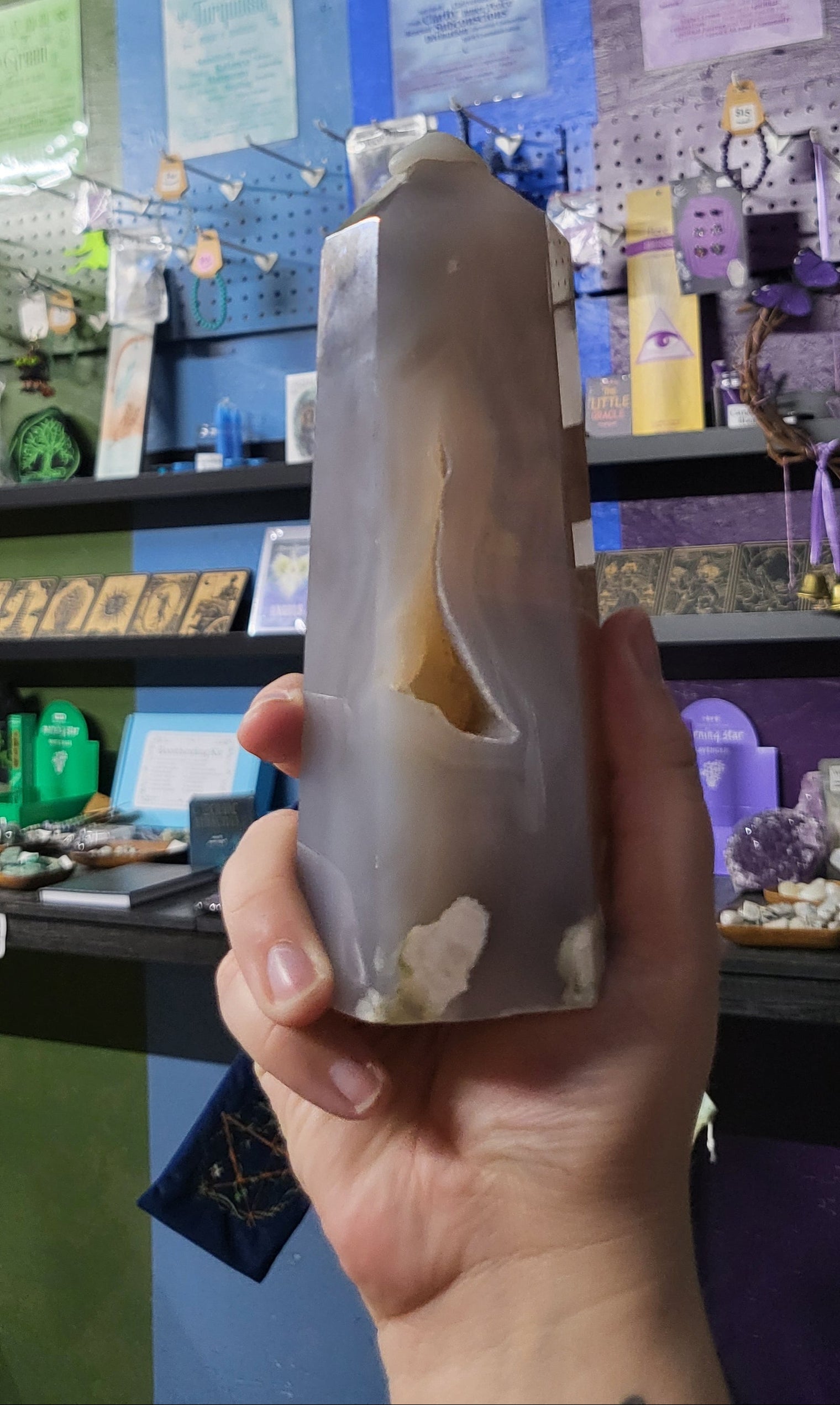 Flower Agate Druzy Tower