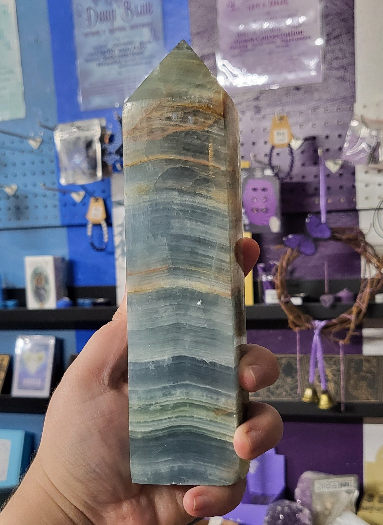 Blue Calcite Tower