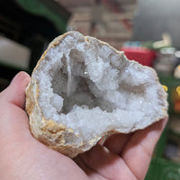 Druzy Quartz Geode Pair