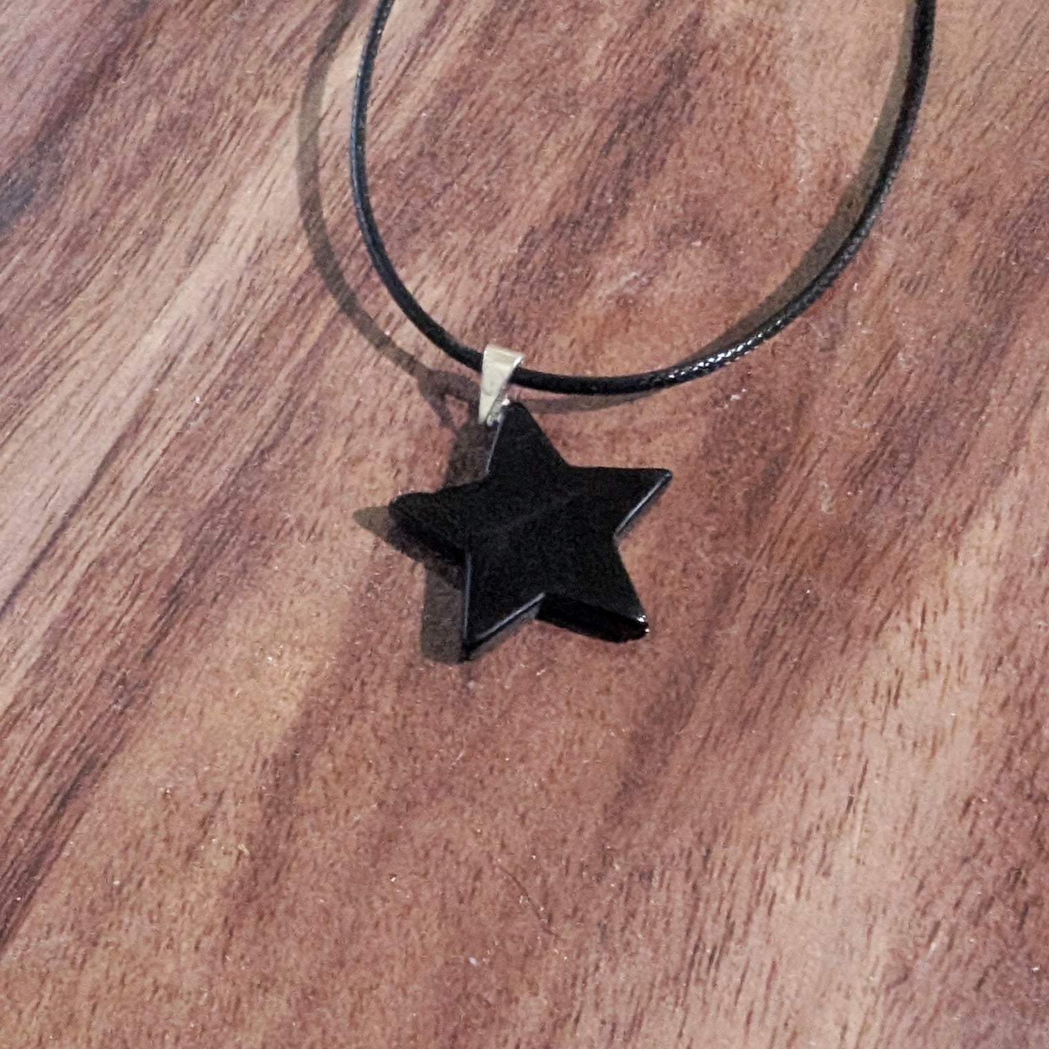 Obsidian star necklace