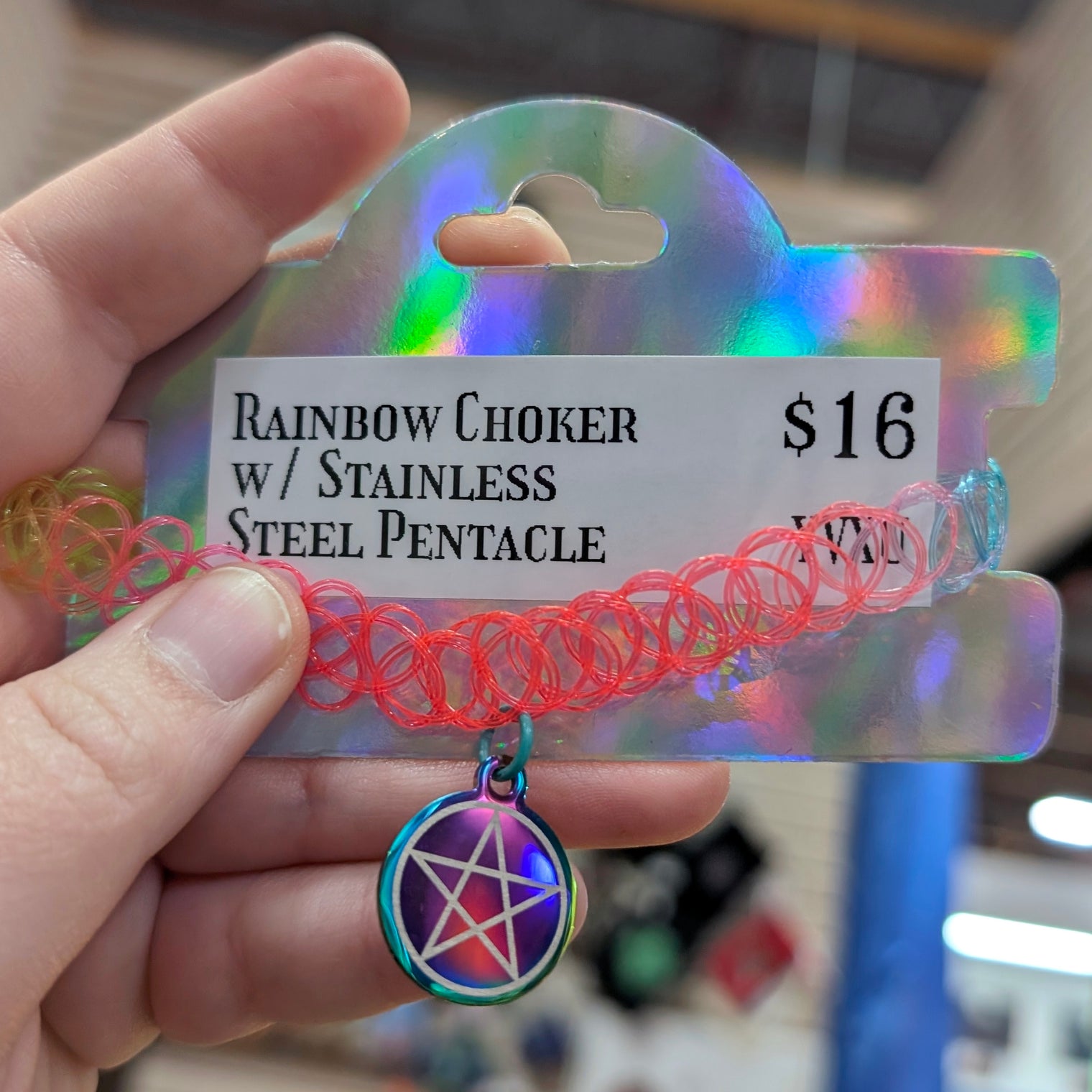 Rainbow Pentacle Choker