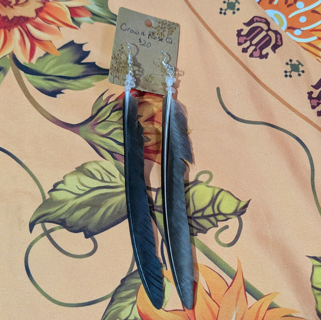 Feather & Crystal Earrings