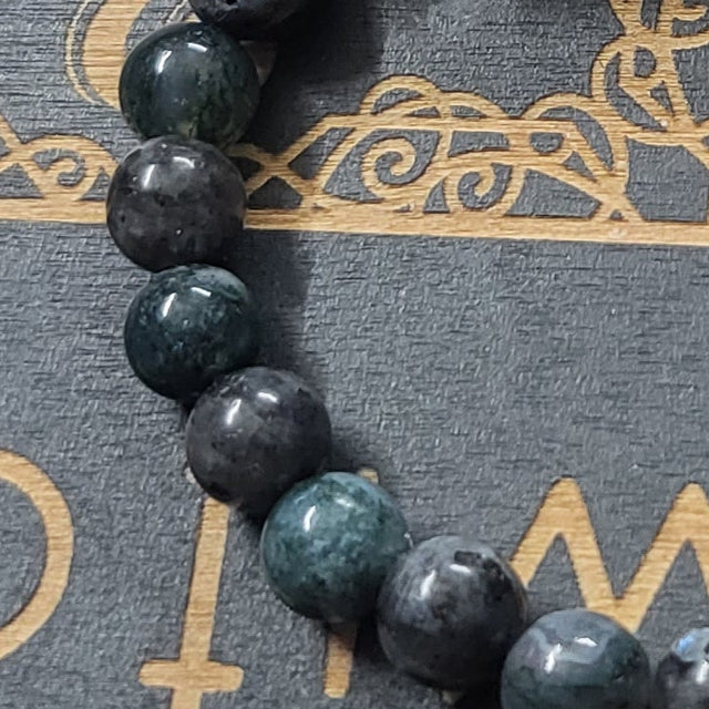 Moss Agate & Black Moonstone Bracelet