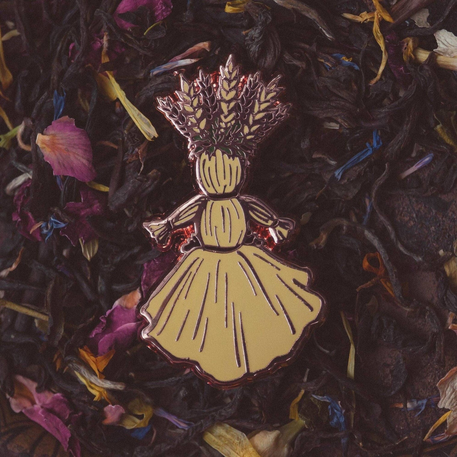 Corn Dolly enamel pin