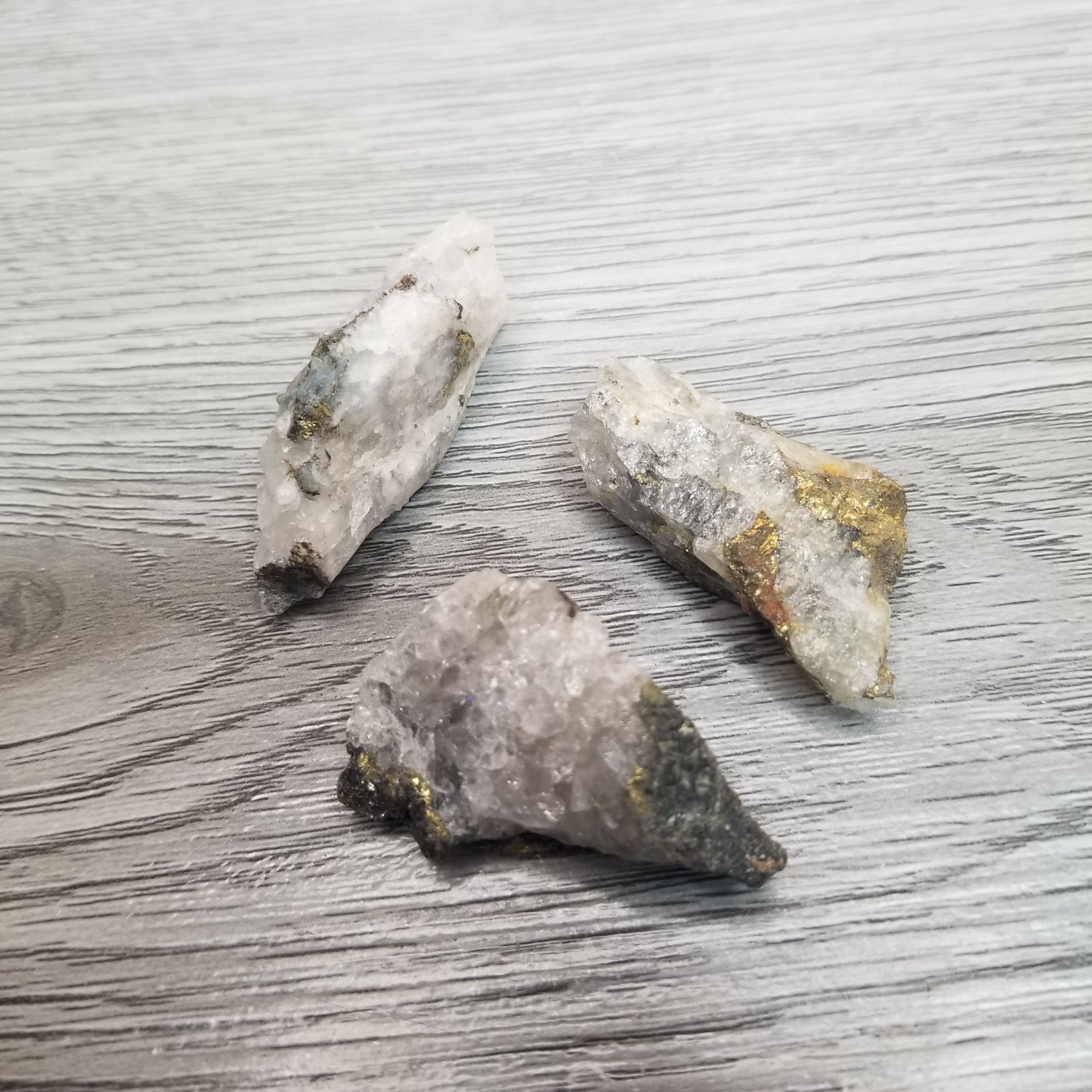 Chalcopyrite, Petlandite, & Quartz chips