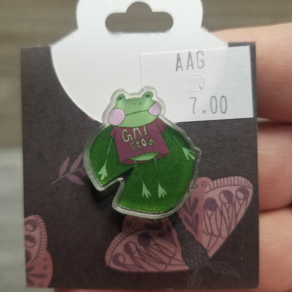 Gay Frog Acrylic Pin