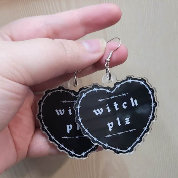 Witch Plz Acrylic Earrings