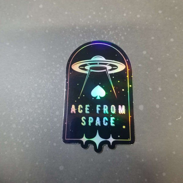 Holographic Ace in Space Sticker