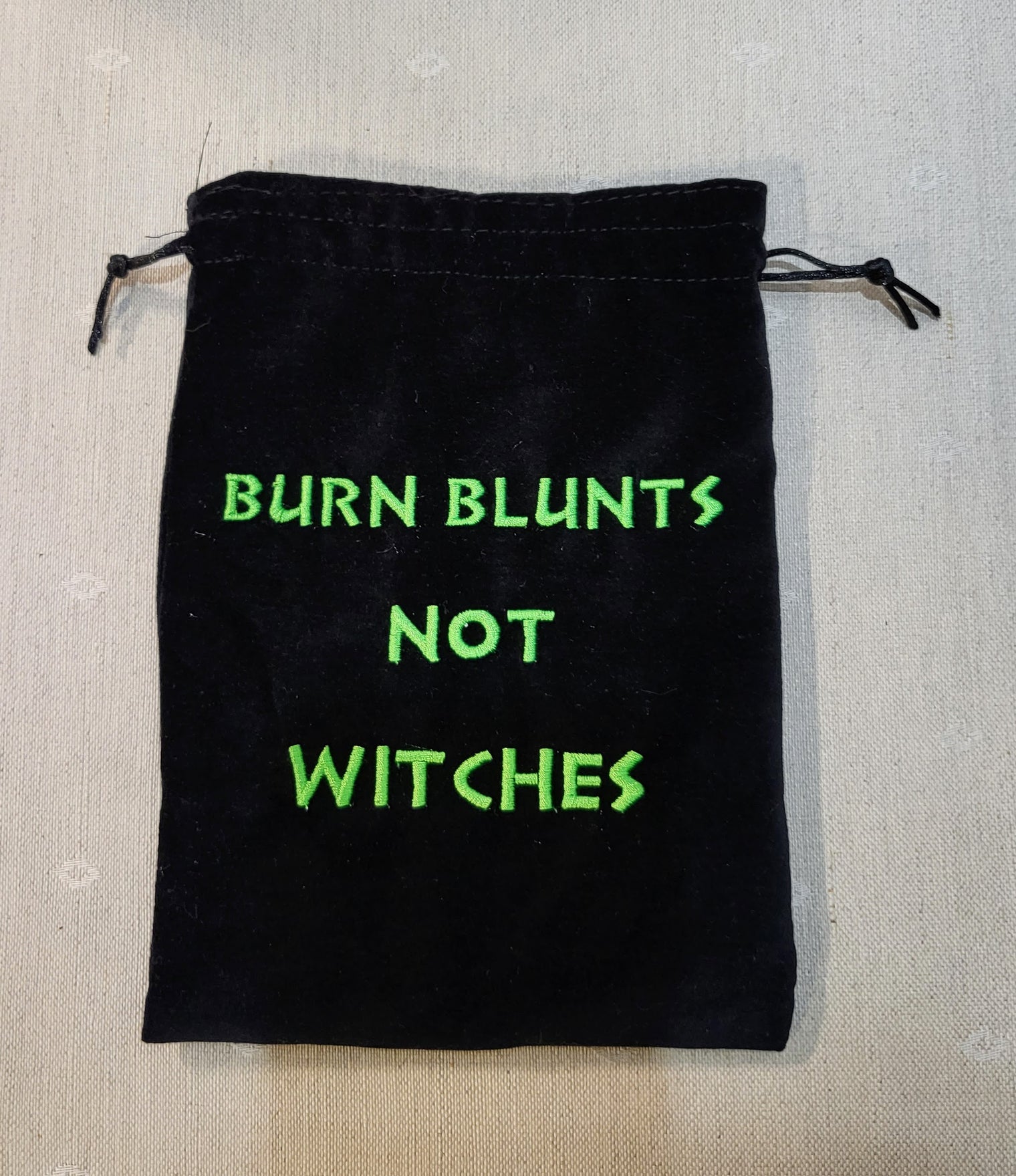 Burn Blunts Not Witches Velvet Bag