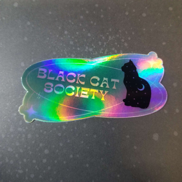 Holographic Black Cat Society Stickers