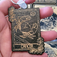 Wooden Zodiac Sign Key Chain