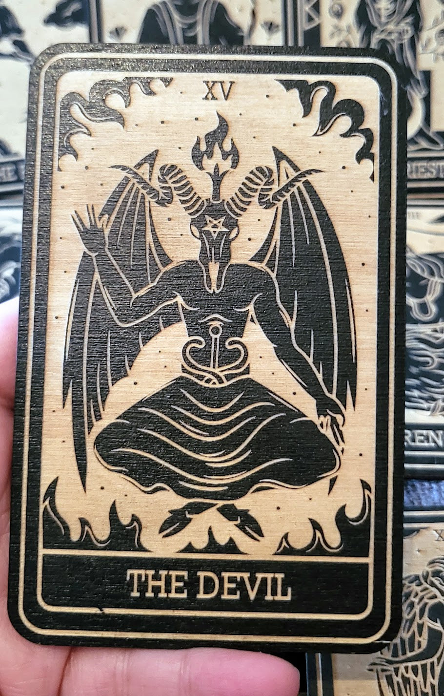 Wooden Major Arcana Tarot Card